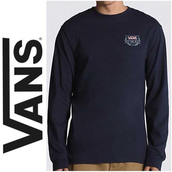 VANS Crested Shaper Long Sleeve T-Shirt Size Small Navy Blue NEW - Picture 3 of 7